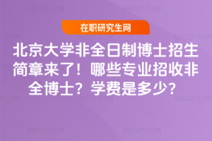 北京大學(xué)非全日制博士招生簡章來了!哪些專業(yè)招收非全博士?學(xué)費(fèi)是多少?