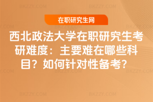 西北政法大學(xué)在職研究生考研難度:主要難在哪些科目?如何針對性備考?