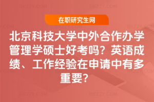 北京科技大學中外合作辦學管理學碩士好考嗎?英語成績、工作經驗在申請中有多重要?
