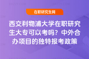 西交利物浦大學在職研究生大專可以考嗎?中外合辦項目的獨特報考政策